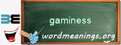 WordMeaning blackboard for gaminess